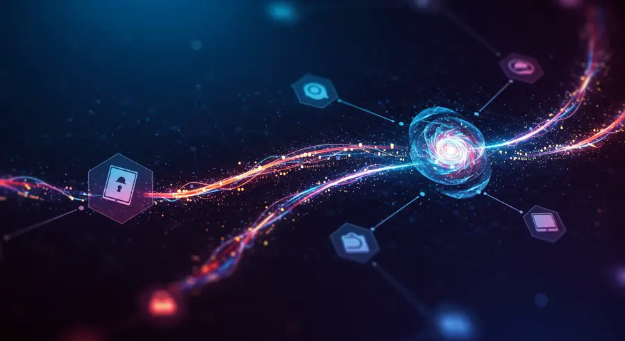 Conceptual image showing secure data aggregation in a decentralized network.